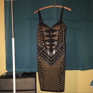 Bisou Bisou metallic cocktail/prom dress